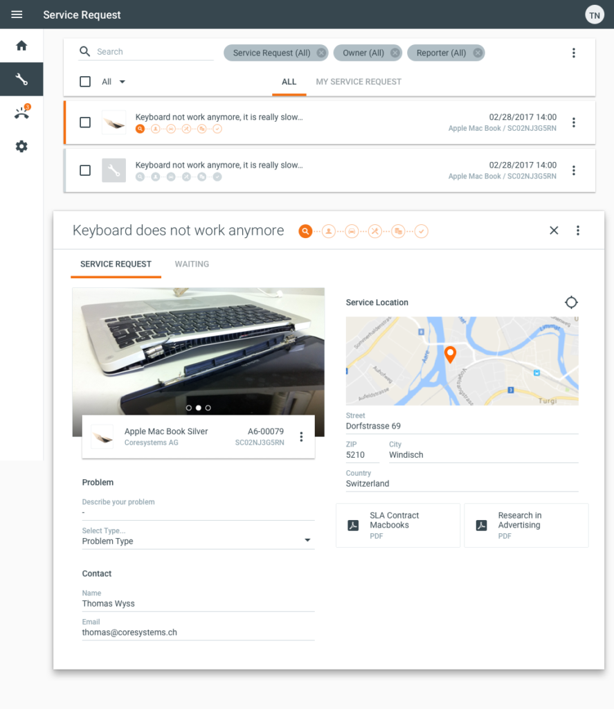 ServiceRequestList